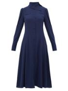 Matchesfashion.com Emilia Wickstead - Lucille Georgette Shirt Dress - Womens - Navy