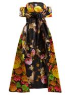Richard Quinn Floral-print Off-the-shoulder Dress