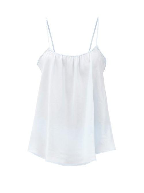 Matchesfashion.com Loup Charmant - Scoop-neck Silk Camisole Top - Womens - Light Blue