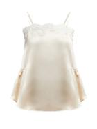 Matchesfashion.com Mes Demoiselles - Gaufre Lace Trimmed Silk Camisole - Womens - Ivory