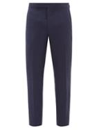 Matchesfashion.com Ralph Lauren Purple Label - Slim-leg Silk-blend Tailored Trousers - Mens - Navy