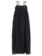 Loup Charmant - Rimini Puckered Cotton-voile Maxi Dress - Womens - Black