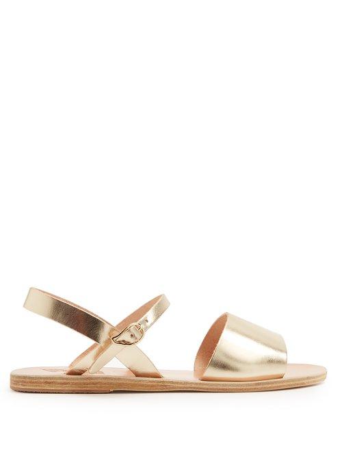 Matchesfashion.com Ancient Greek Sandals - Kaliroi Metallic Leather Sandals - Womens - Gold