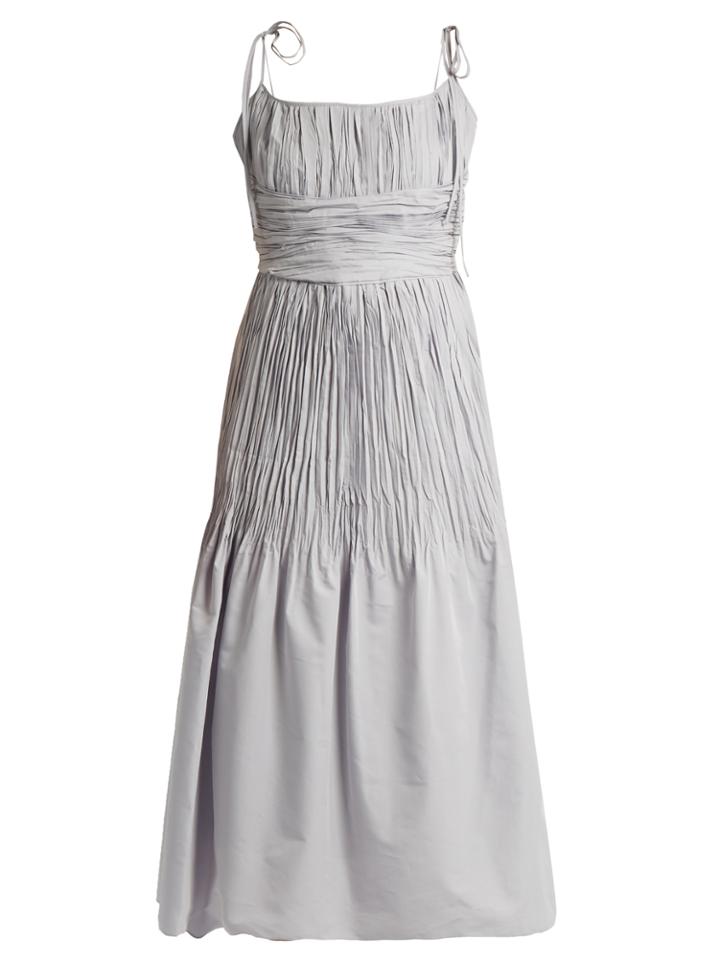 Brock Collection Didier Ruched Cotton And Silk-blend Dress