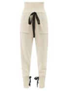 La Fetiche - Tina Drawstring Wool-knit Track Pants - Womens - Ivory