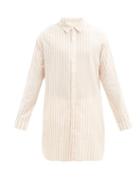 Matchesfashion.com Smr Days - Striped Longline Cotton Tunic Shirt - Mens - Pink Multi