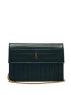 Matchesfashion.com Saint Laurent - Victoire Mini Quilted Leather Cross Body Bag - Womens - Dark Green