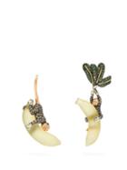 Bibi Van Der Velden - Monkey And Banana 18kt Rose-gold Earrings - Womens - Yellow