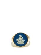 Matchesfashion.com Ferian - Sailboat Wedgwood Cameo & 9kt Gold Signet Ring - Womens - Blue White