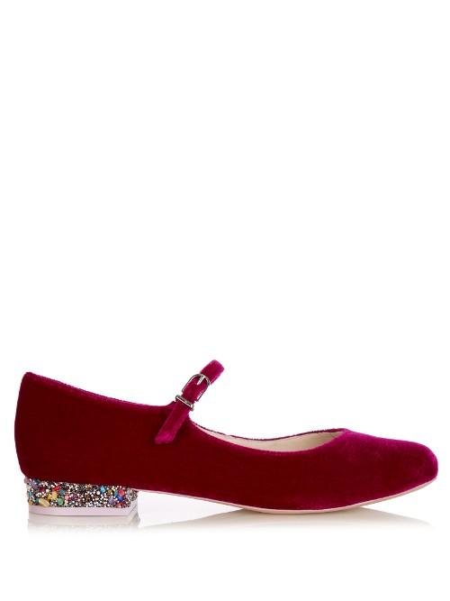 Sophia Webster Renee Velvet Flats