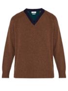 Matchesfashion.com Presidents - Wool V Neck Sweater - Mens - Brown Multi