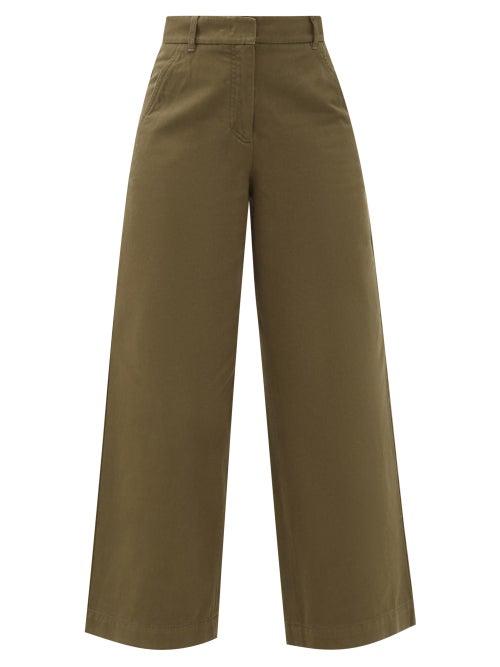Matchesfashion.com Weekend Max Mara - Nereo Trousers - Womens - Dark Green