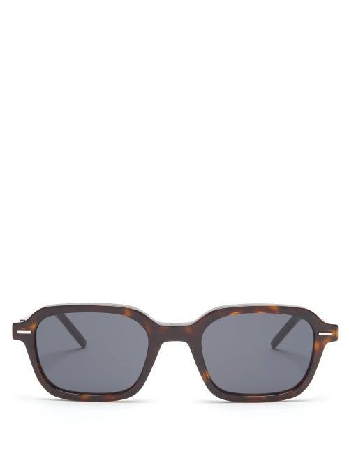 Matchesfashion.com Dior Homme Sunglasses - Technicity 1 Rectangle Acetate Sunglasses - Mens - Tortoiseshell
