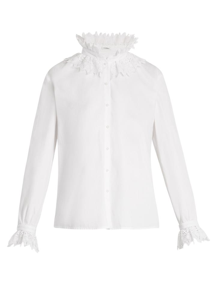 Vilshenko Justyne Lace-trimmed Cotton Blouse