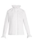 Vilshenko Justyne Lace-trimmed Cotton Blouse