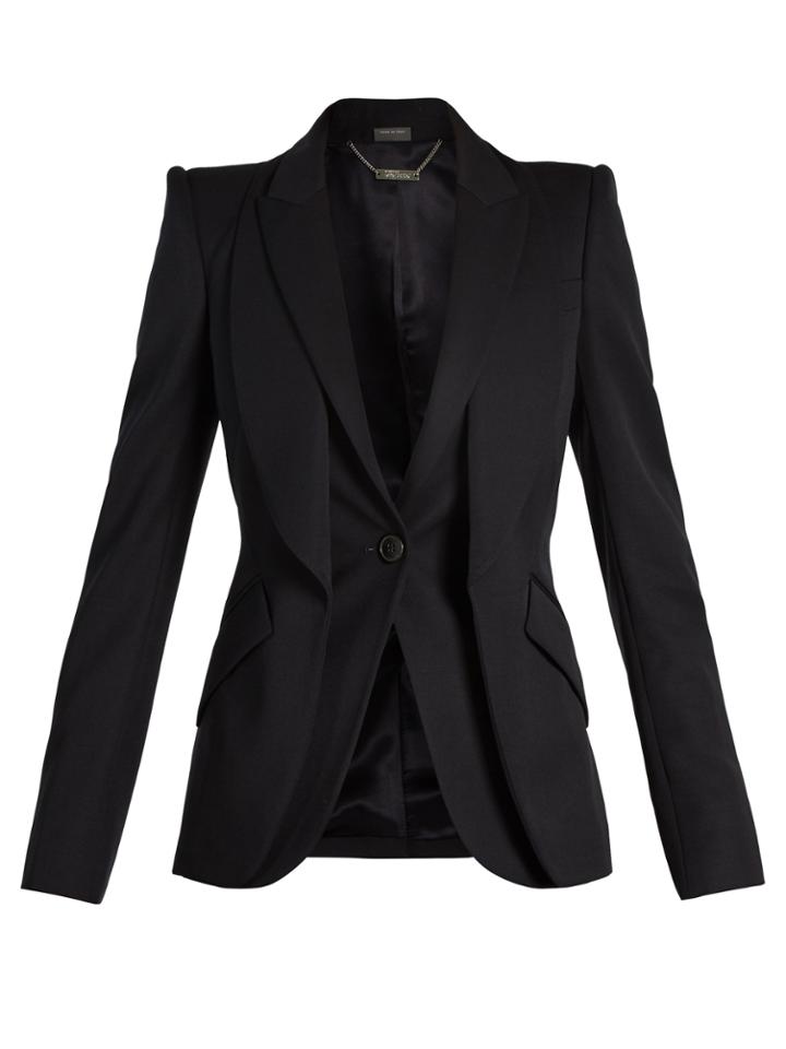 Alexander Mcqueen Double-lapel Grain De Poudre Jacket