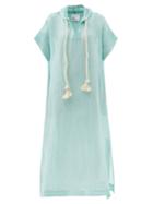 Ladies Beachwear Lisa Marie Fernandez - Drawcord Hooded Linen-blend Kaftan - Womens - Green