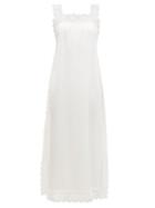 Matchesfashion.com Sir - Aries Chantilly-lace And Silk-charmeuse Dress - Womens - White