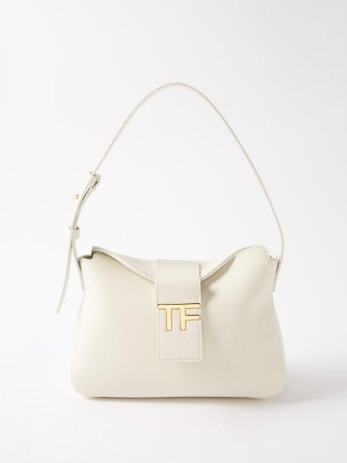 Tom Ford - Small Logo-plaque Leather Shoulder Bag - Womens - Cream