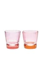 Matchesfashion.com Luisa Beccaria - Set Of Two Duccio Gradient Tumbler Glasses - Orange Multi