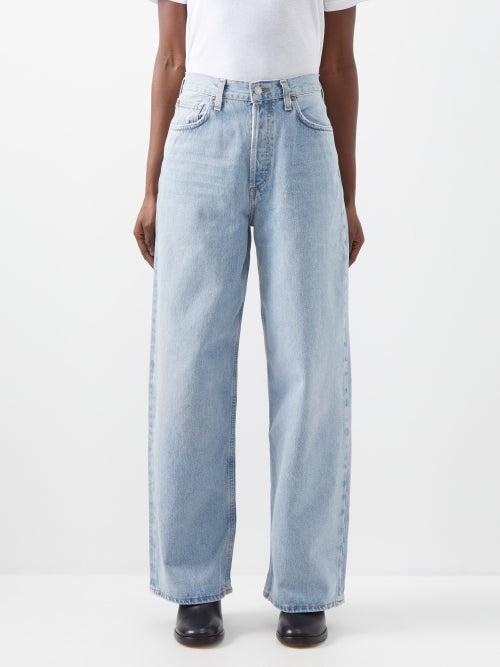 Agolde - Low Rise Baggy Organic-denim Jeans - Womens - Light Denim