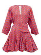 Matchesfashion.com Rhode - Ryan Waist-pouch Cotton Mini Dress - Womens - Red Print