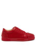 Matchesfashion.com Christian Louboutin - Seavaste 2 Spiked Leather Low Top Trainers - Mens - Red