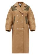 Matchesfashion.com Ganni - Double-breasted Cotton-blend Twill Coat - Womens - Beige