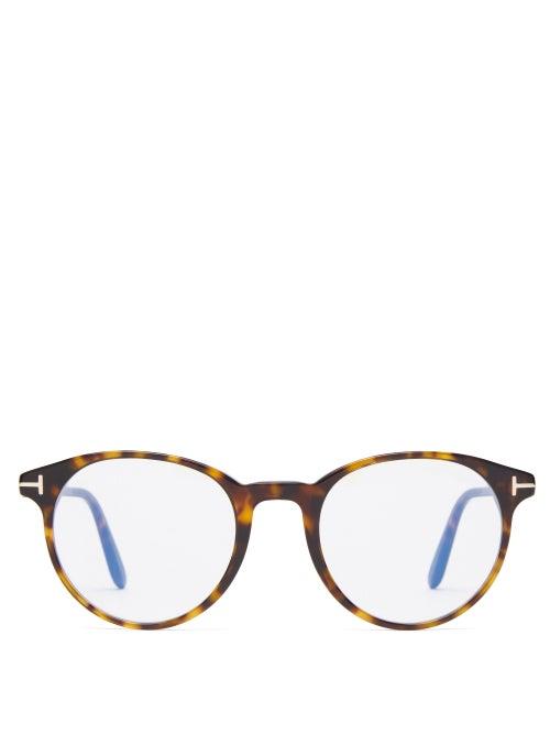 Mens Eyewear Tom Ford Eyewear - Round Tortoiseshell-acetate Glasses - Mens - Black