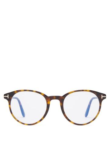 Mens Eyewear Tom Ford Eyewear - Round Tortoiseshell-acetate Glasses - Mens - Black