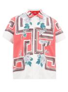 Matchesfashion.com Bode - Floral Print Cotton Shirt - Mens - Red