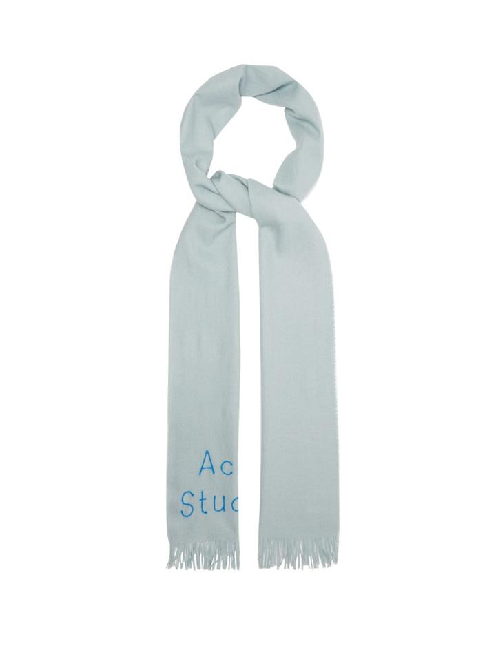 Acne Studios Skinny Logo Wool-twill Scarf