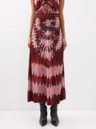 Altuzarra - Arroyo Shibori-jersey Skirt - Womens - Red Multi