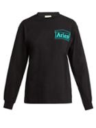 Matchesfashion.com Aries - Logo Long Sleeved Cotton T Shirt - Womens - Black