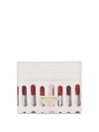 Prada Lipstick-print Saffiano Leather Cardholder