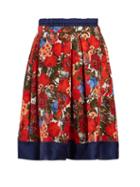 Matchesfashion.com Marni - Floral Print Poplin Midi Skirt - Womens - Red Multi