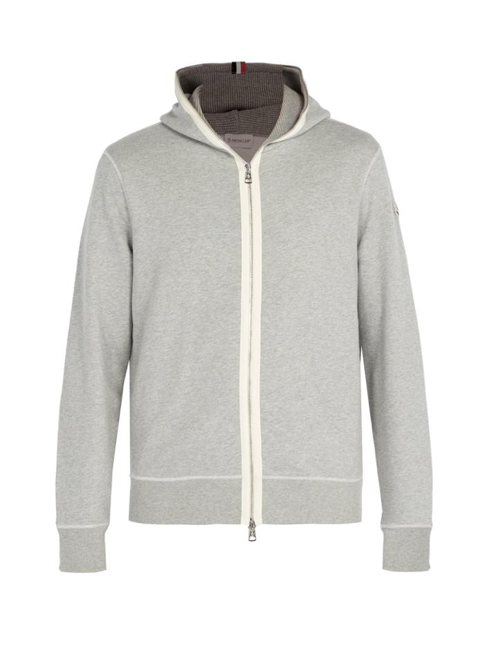 Moncler Waffle-knit Cotton Hooded Sweatshirt