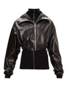 Matchesfashion.com Bottega Veneta - Layered Cropped Leather Jacket - Womens - Black
