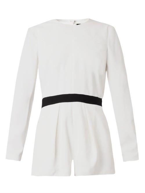 Freda Pleated-front Crepe Playsuit