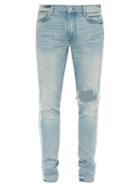 Matchesfashion.com Amiri - Painted Stripe Distressed Slim Leg Jeans - Mens - Multi