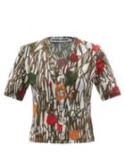 Chopova Lowena - Scribble-print Mesh Short-sleeved Top - Womens - Brown Multi