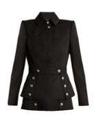 Alexander Mcqueen Military-button Grain De Poudre Jacket