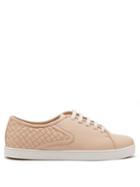 Matchesfashion.com Bottega Veneta - Intrecciato Leather Trainers - Womens - Light Pink
