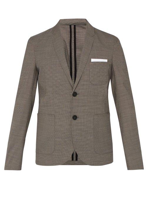 Matchesfashion.com Neil Barrett - Checked Single Breasted Blazer - Mens - Brown