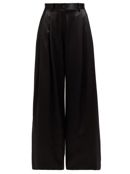Matchesfashion.com Nili Lotan - Brixton Silk Wide Leg Trousers - Womens - Black