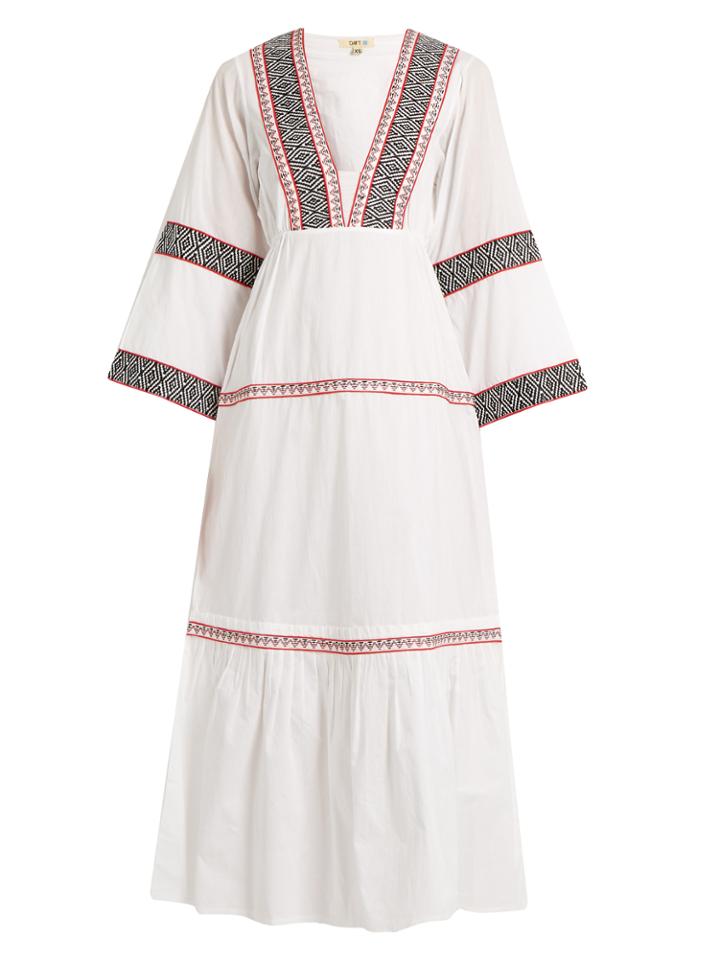 Daft Istanbul Embroidered-cotton Dress