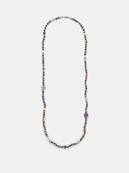 Ileana Makri - Globetrotter Diamond & 18kt Gold Beaded Necklace - Womens - Black Multi