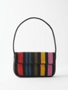 Staud - Tommy Striped Beaded Shoulder Bag - Womens - Black Multi