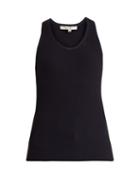 Matchesfashion.com Tibi - Scoop Neck Ribbed Knit Tank Top - Womens - Navy