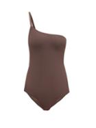 Matchesfashion.com Matteau - The One Shoulder Swimsuit - Womens - Nude